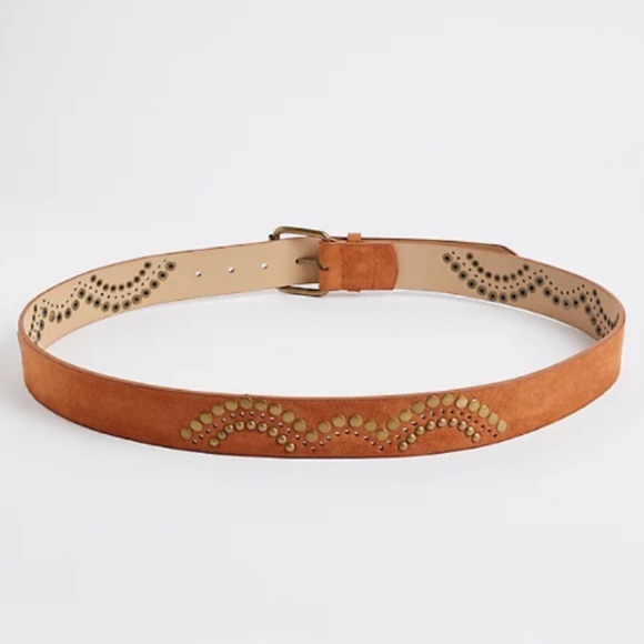 🆕 Studded Cognac Faux Suede Belt 3 3X 22 24 NWT Torrid New! Brown Nailhead Belt - Picture 4 of 5
